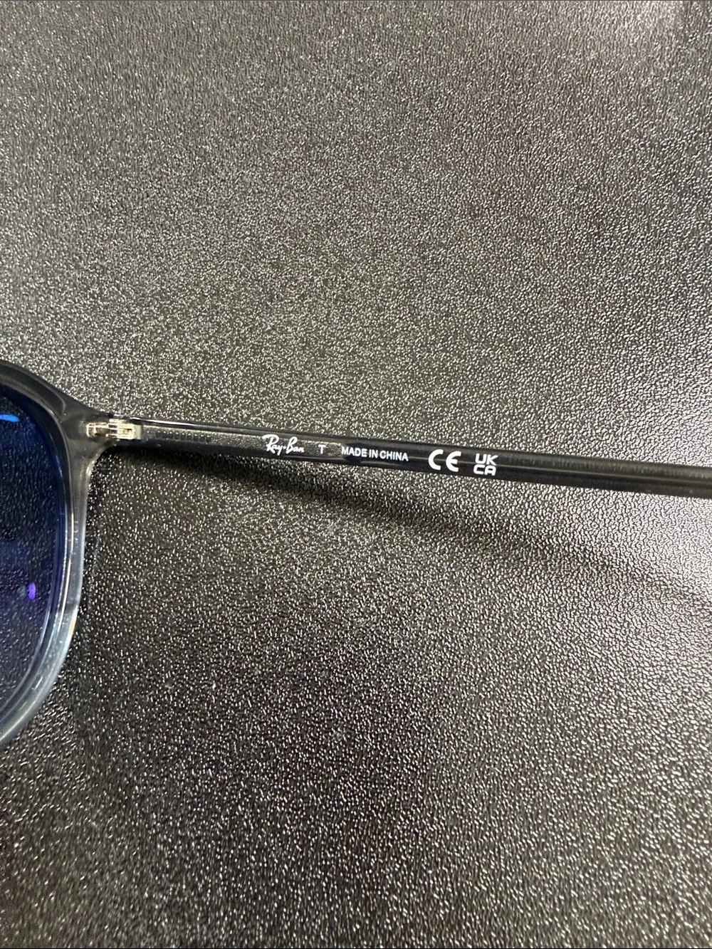 Ray-Ban rb2203 Black-to-Blue Gradient Round Sunglasses
